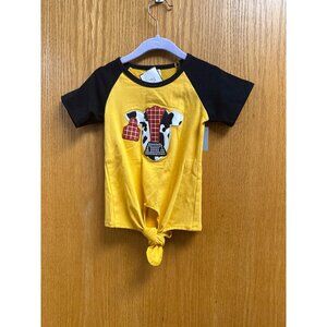 Golden Applique Tie Front Cow Shirt 18 - 24 Months
